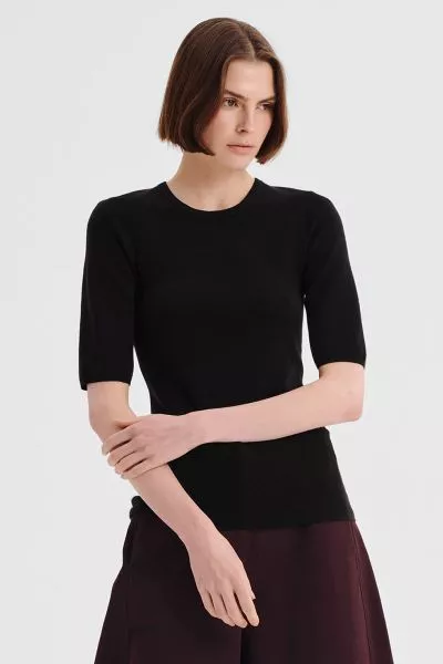 Morrison Talia Merino Knit Tee In Black