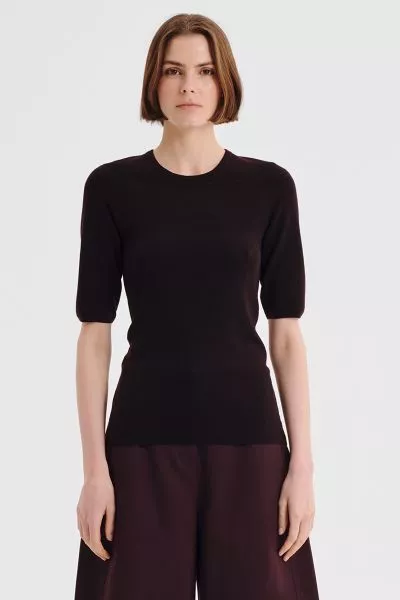 Morrison Talia Merino Knit Tee In Espresso