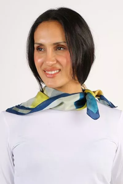Namaskar Circle Watercolour Square Scarf In Multi