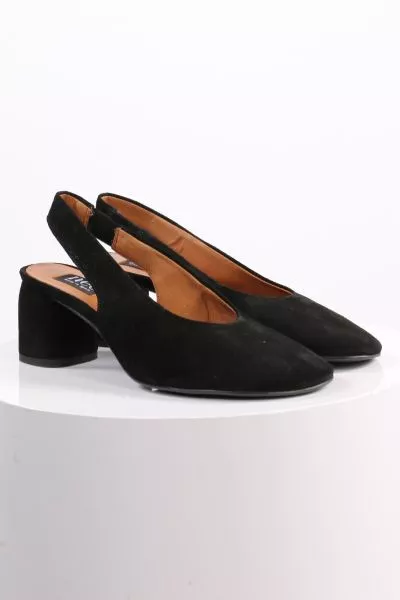 Brushed Suede Slingback Heel By Neo In Black