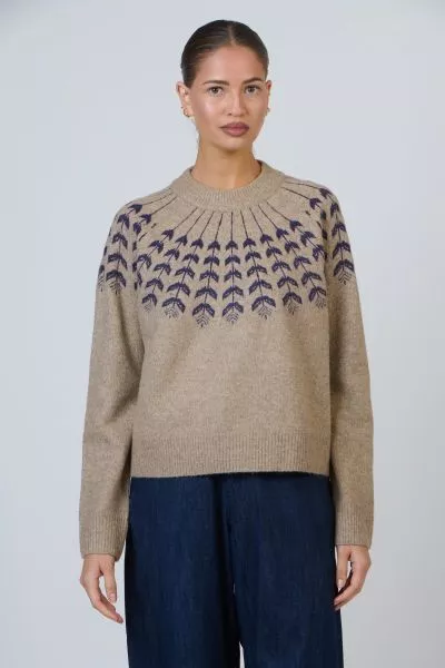Naturals Fairisle Jumper In Sand