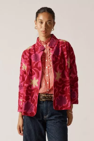 Rubyyaya Meadow Field Jacket In Pink