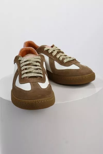 Sempre Di Lace Up Sneaker In Beige