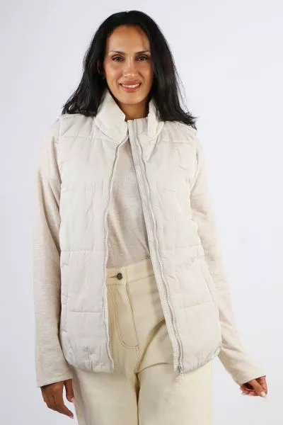 Threadz Alpine Puffer Vest In Ivory