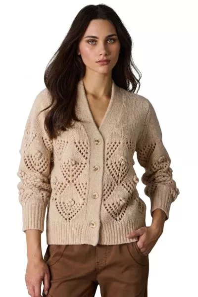 Lania Trellis Cardigan In Honey