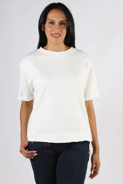 Crafted from 100% Cotton French terry twill, Granite Sweat offers comfort plus style to the casual sweat top. Double layered round neckline and hem, finish with raw edge, creating edgy and unique feature.YTWN3034.
