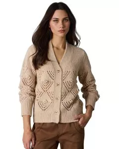 Lania Trellis Cardigan In Honey