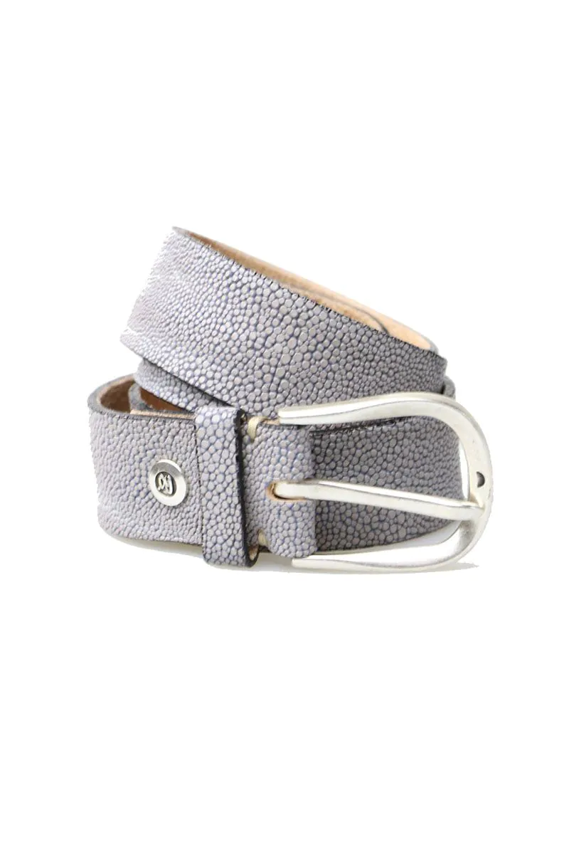 Reads Online Stingray Textured Leather Belt by B.Belt in Grey