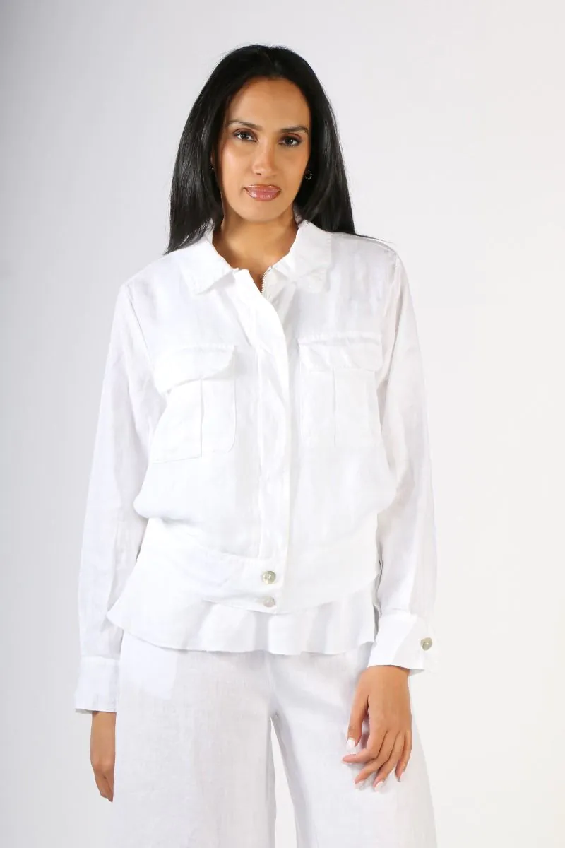 Blueberry Military Jacket In White