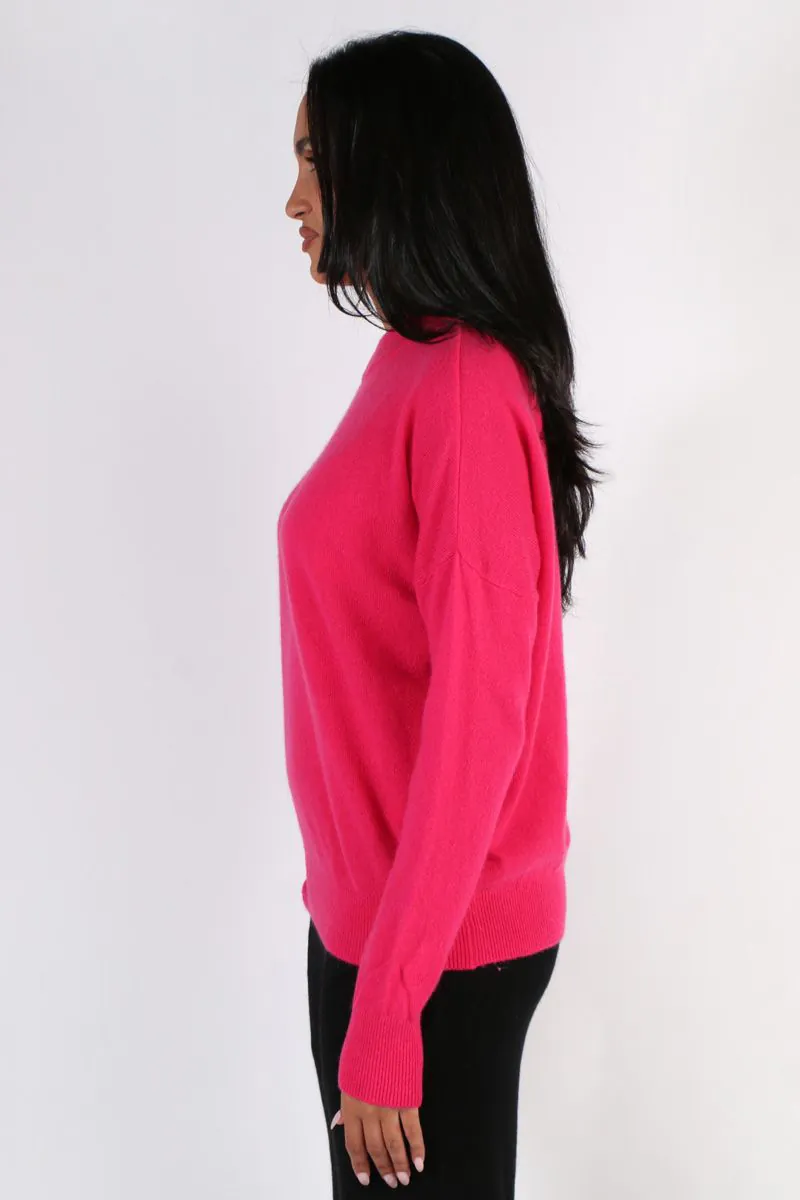 C Co Vintage Jumper In Hot Pink