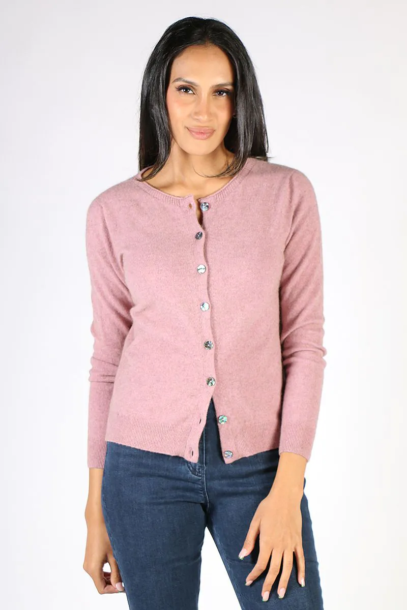 Kapeka Paua Cardigan In Petal