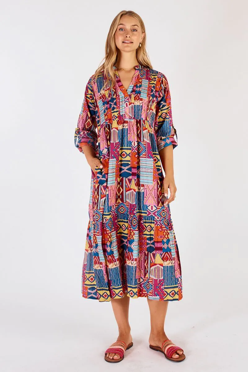 Lula Life Sylvie Midi Dress In Ocean
