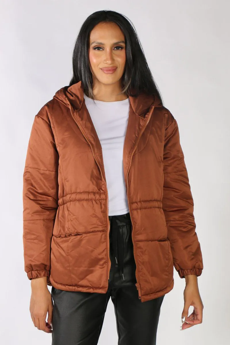 Reads Online Marco Polo Puffer Coat In Tan