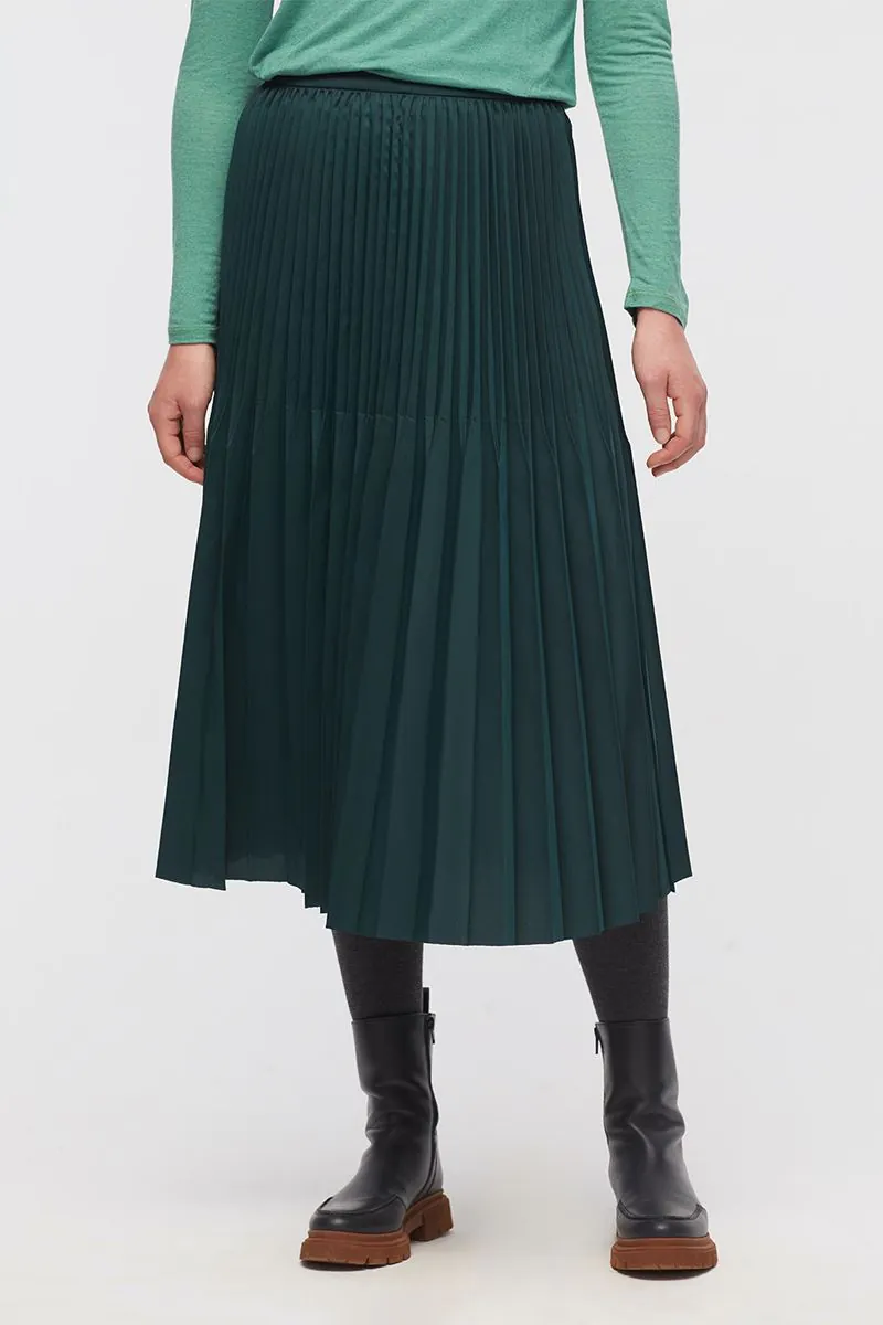 Green pleated skirt au shop