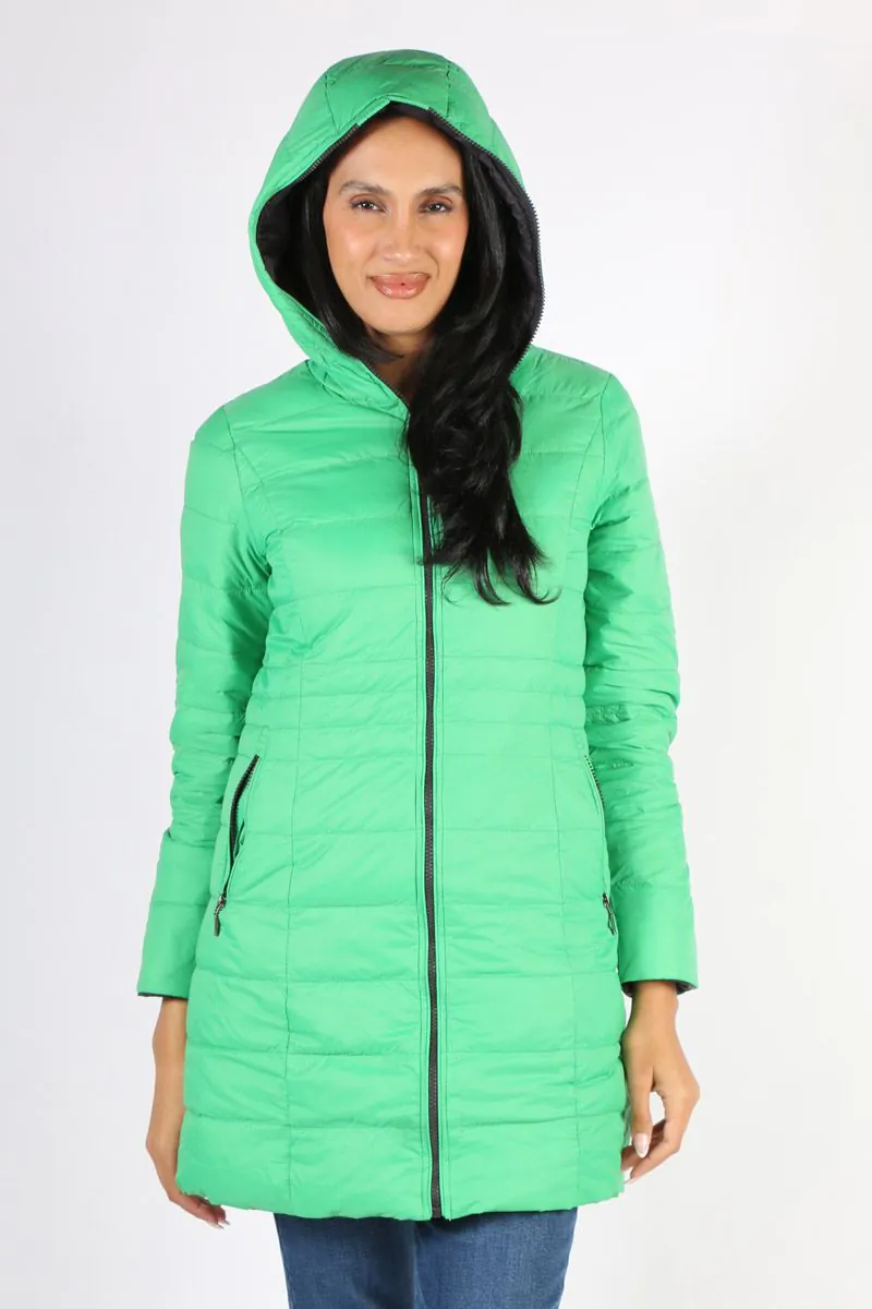 Reads Online Sabena Reversible Down Puffer Coat In Green