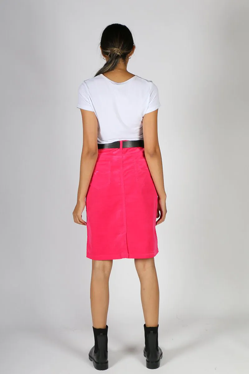 Hot pink corduroy skirt clearance