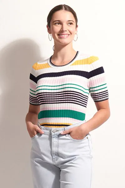 Foil Well Aligned Tee In Multi