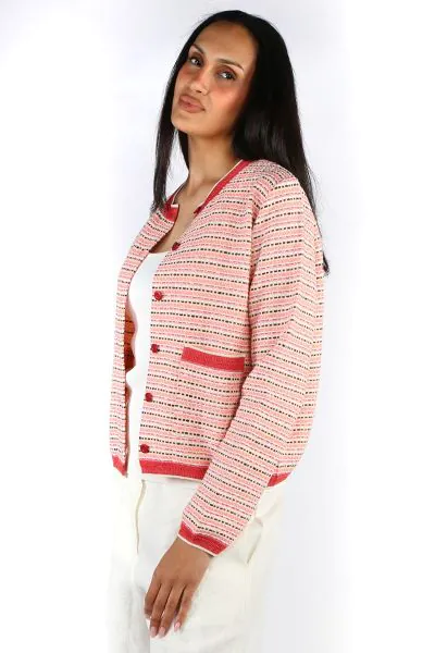 Aldo Martins Textured Knit Jacket In Red