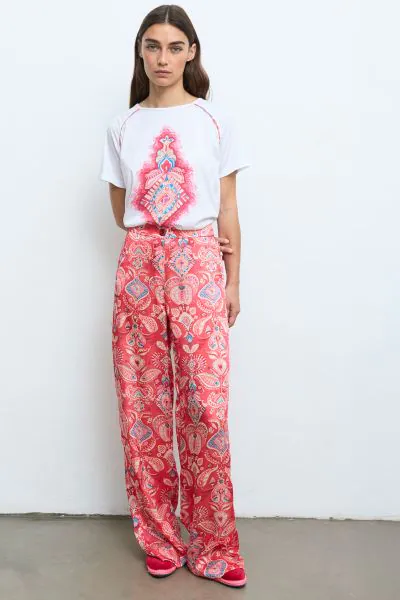 Aldo Martins Wide Leg Floral Pants In Red