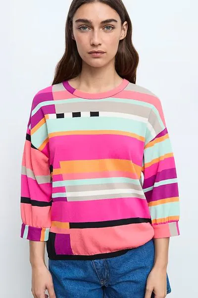 Aldo Martins Broken Stripe Jumper In Multi