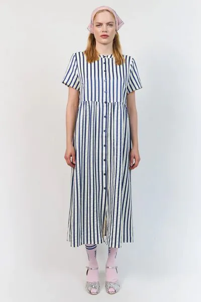 Lollys Laundry Aliya Blue Stripe Dress