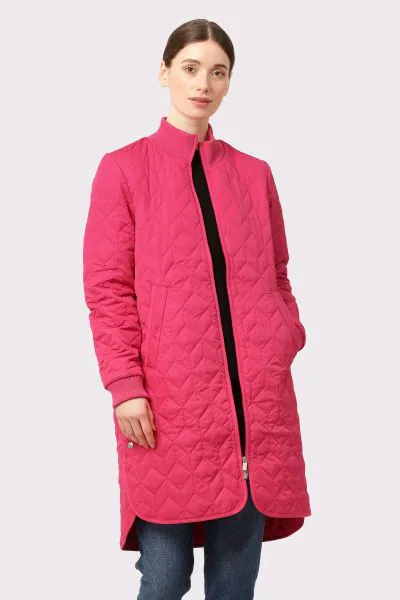 Ilse Jacobsen Quilt Padded Coat In Magenta
