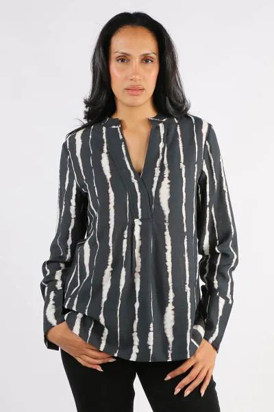 Blackstone Manhattan Stitched Tunic Top In Black