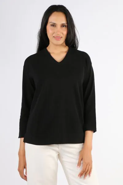 Bridge and Lord Roll Trim Jumper In Black