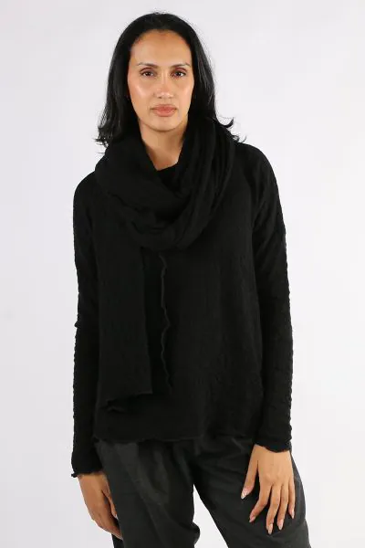 By Basics Bubble Merino Scarf In Black