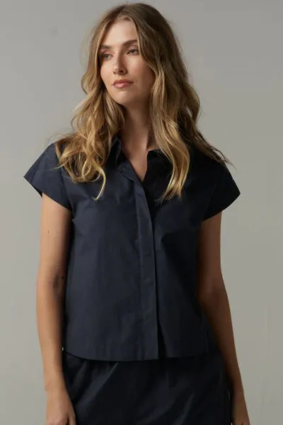 Cloth Paper Scissors Cotton Shirt In Navy