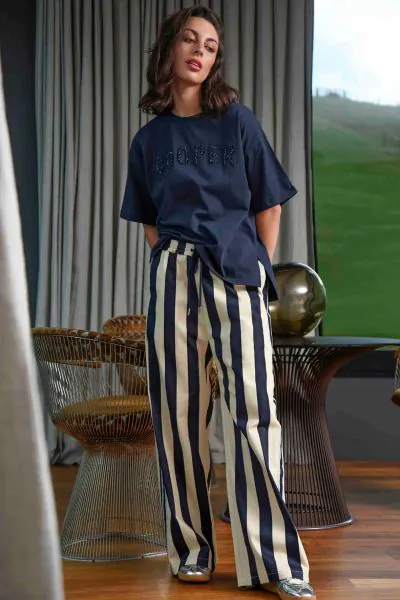 Cooper Back To Track Pant In Stripe