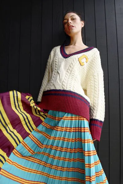 Cooper A Joyful Drop Skirt In Stripe