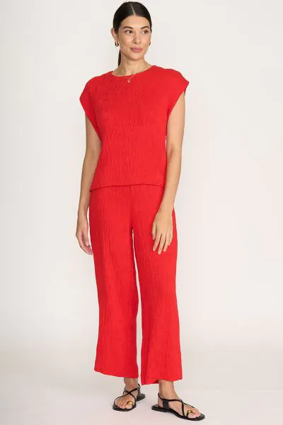 Foil Good Times Wide Leg Pant In Red