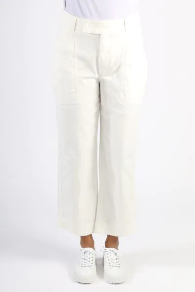 Funky Staff Wide Leg Drill Zita Pant In Cream