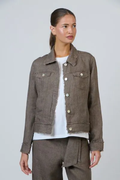 Naturals Double Pocket Jacket In Cigar