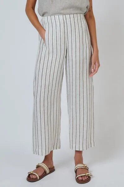 Naturals Striped Palazzo Pant In Travertine Stripe