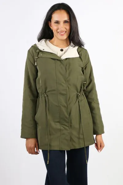 Gordon Smith Highland Hooded Reversible Jacket In Khaki