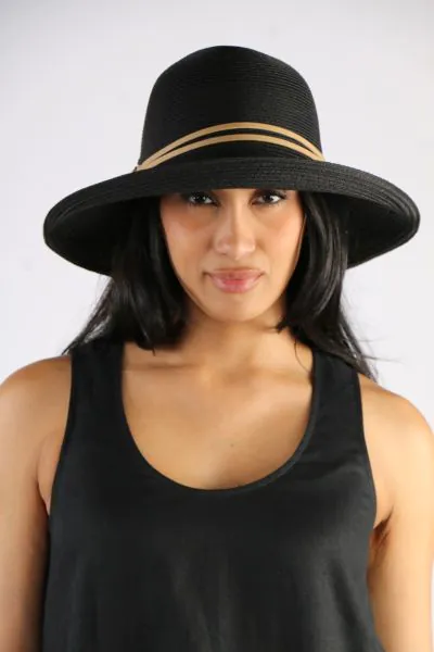 Wide Brim Hat By Cherry Red In Black