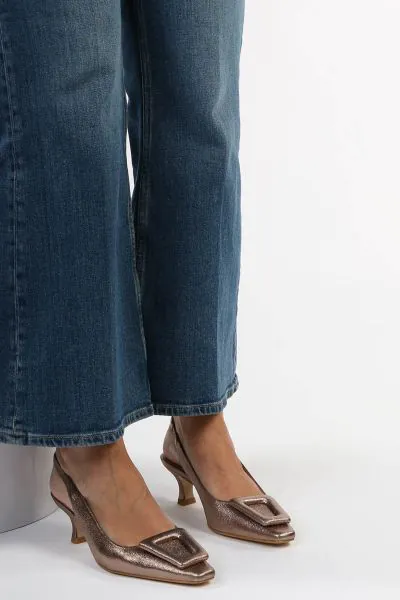 Slingback Madeira Heels By Zinda In Gold