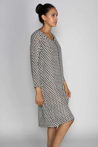 Black Silk Star Tunic Dress by Rasa