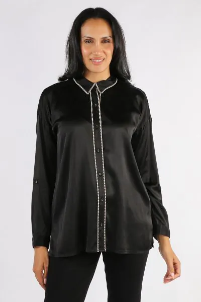 Johnny Was Domotil Slim Audrey Shirt In Black