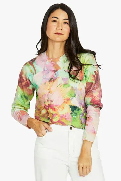 Flower Bomb Round Neck Jumper In Print By Jump