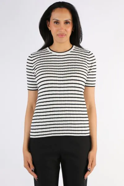 Rib Knit Top By Jump In Stripes
