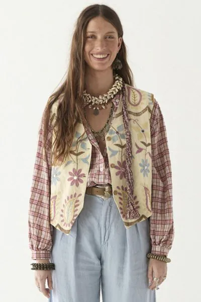 Maison Hotel Dust In The Wind Embroidered Kansas Vest In Multi