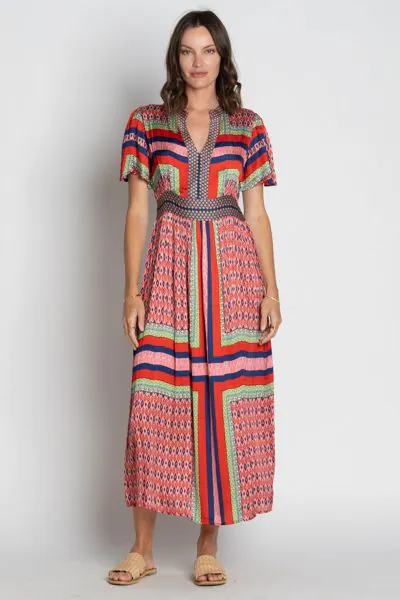 Lula Soul Legian Midi Dress In Melon