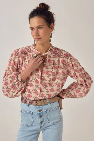 Maison Hotel Scottish Rose Lennox Shirt In Pink
