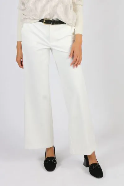 Liverpool Kelsey Wide Leg Pant In Ivory