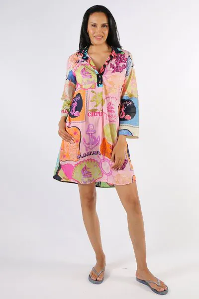Lula Life Melrose Shirtmaker Dress In Multi