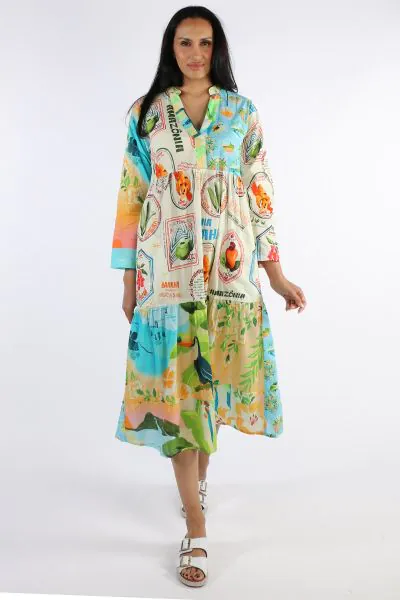 Lula Life Exotica Midi Dress In Multi