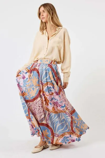 Lula Soul Fermonth Maxi Skirt In Print